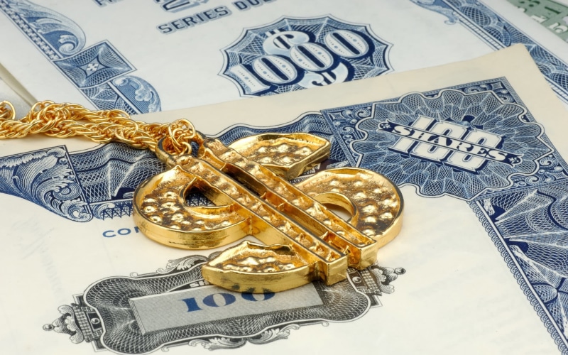 business, communication, text, representation, no people, wealth, western script, finance, colored, high angle view, still life, dollar, 1080P, gold colored