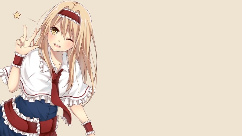 anime, one person, beauty, blond hair, beautiful woman, 1080P, Touhou, portrait, human representation, young adult, clothing, standing, anime girls, looking at camera