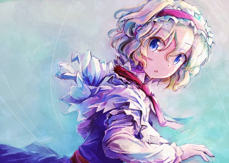 720P, clothing, Alice Margatroid, women, females, anime, Touhou, disguise, purple, digital composite, close-up, multi colored, child, childhood, art and craft