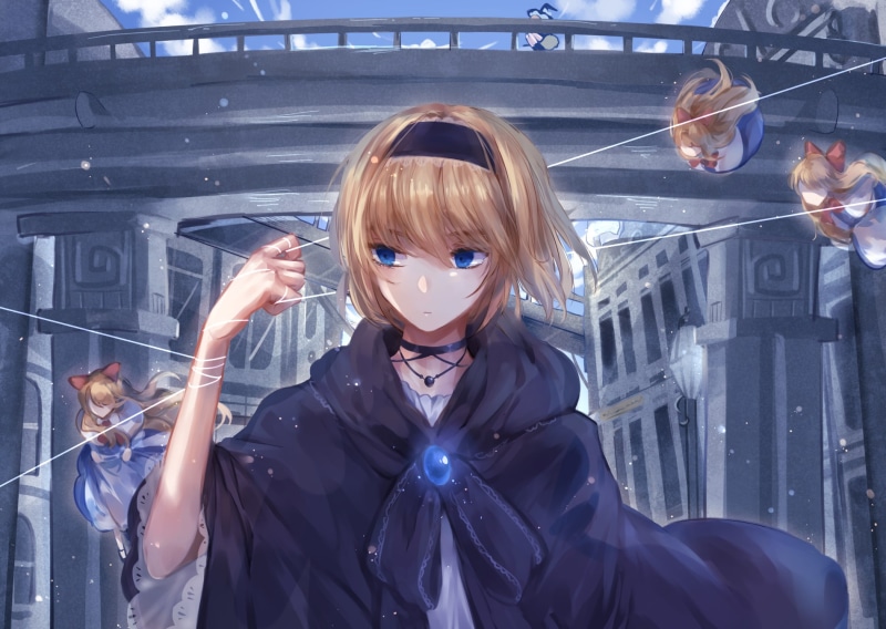 illuminated, Anime, front view, lifestyles, young women, portrait, standing, innocence, kirisame marisa, one person, bangs, real people, indoors, looking at camera