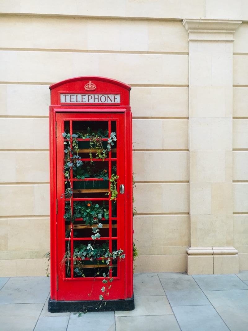 vase, pay phone, curtain, telephone, flagstone, #bath #phonebox #telephone#red, shelf, 4K, text, telephone booth, 17 southgate pl, pottery, plant, architecture
