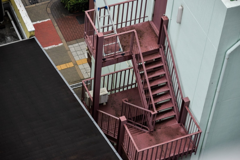 railing, staircase, aesthetic, security, steps and staircases, outdoors, nature, day, photography, absence, urban, archilect, stairs, building exterior