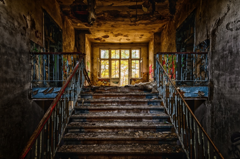weathered, built structure, bad condition, emergence, architecture, gradually, run-down, surreal, building, old, abandoned, day, atmosphere, weird, ruined