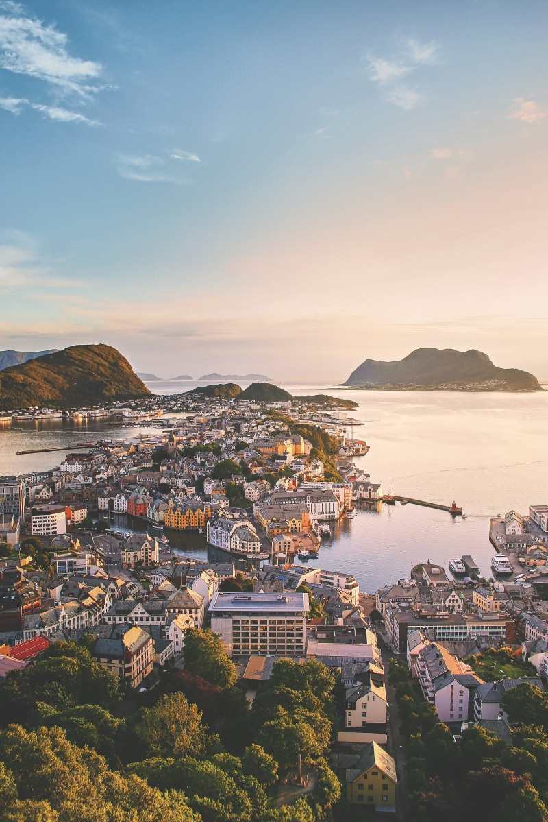 built structure, mountain, body, aerial photography, bay Of Water, architecture, nature, view, europe, island, aerial, daytime, sunset, high angle view