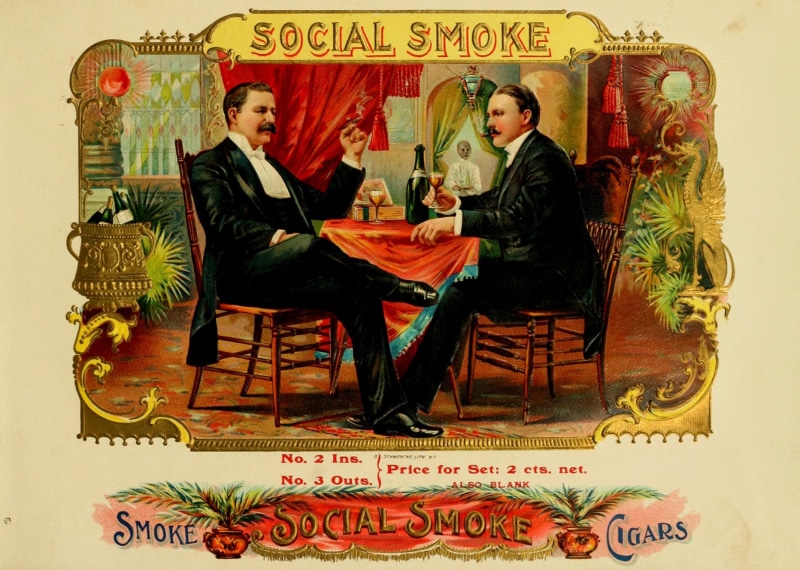 art, style, cigar, logo, cigarette, 2K, poster, artwork, vintage, retro, bokeh, smoke, smoking, tobacco, label, cigars