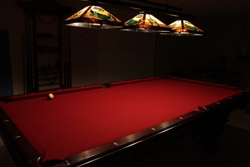 table, sport, pool hall, red, fun, pool table, relaxation, bar, electric lamp, nightlife, stage, night, leisure activity, multi colored, 5K, low light