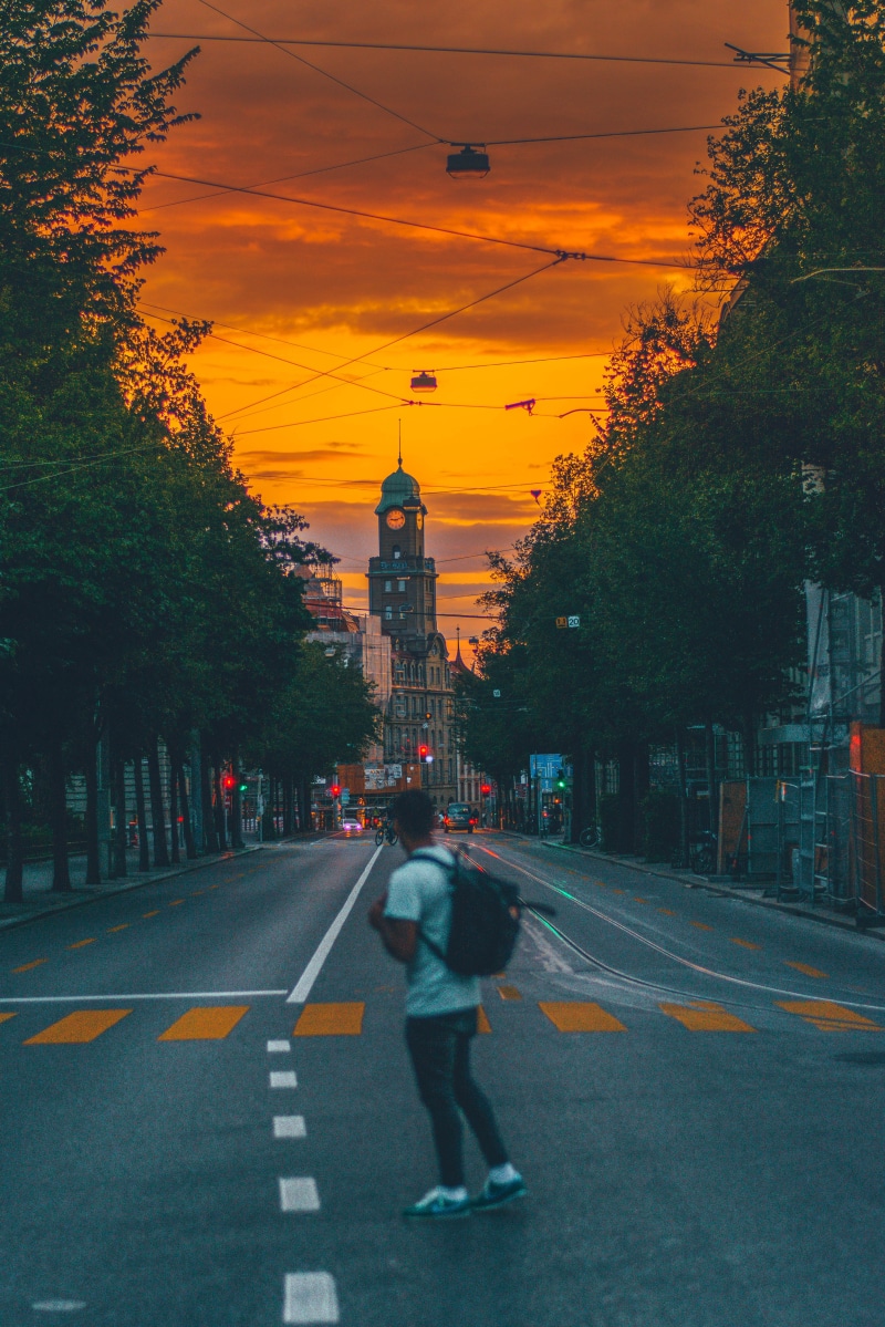 orange, sunrise, photography, road marking, orange color, direction, transportation, bokeh, sky, motion, city street, street, cloud - sky, pedestrian, symbol