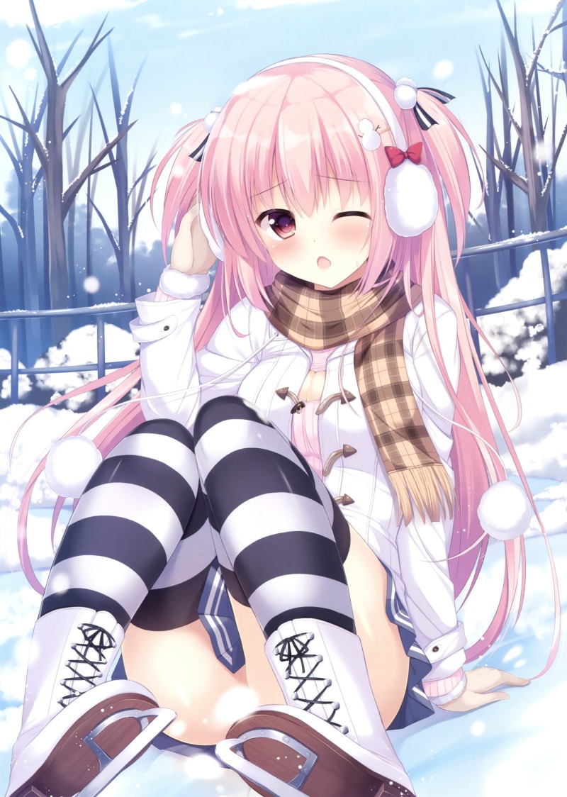 outdoors, representation, shoe, real people, ice skate, beauty, fashion, females, day, sweater, 2K, one person, adult, pink hair, art and craft, looking at camera