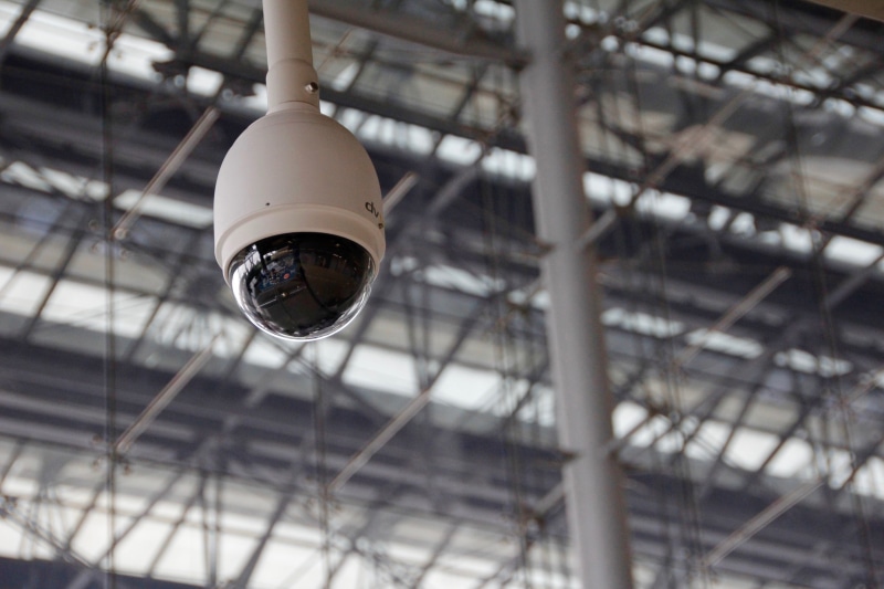 airplane, protection, state security, indoors, parking, travel, monitoring, close-up, sure, scaffolding, camera, watch, no people, industry, day, air vehicle