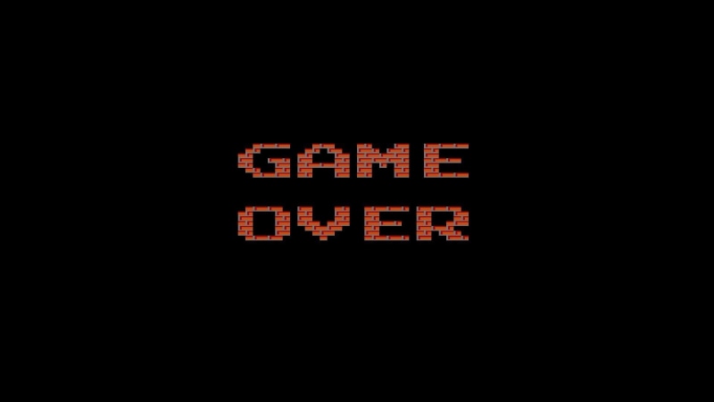 1080P, minimalism, text, digital art, retro games, video games, bricks, pixels, black background, GAME OVER