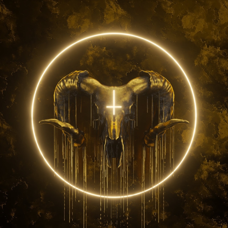 skull, artwork, digital, 1080P, billelis, 3D, cult, gold