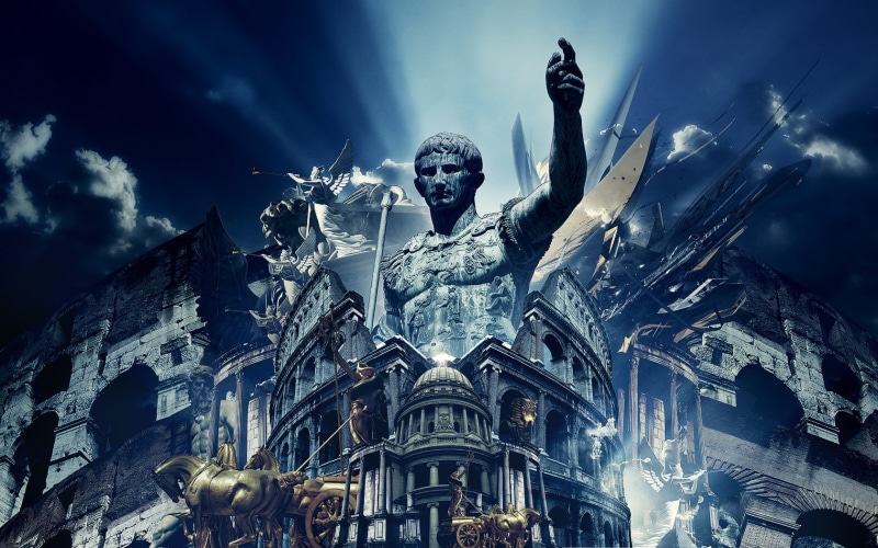 spirituality, dark, urban Scene, Rome, male, history, night, 720P, europe, city, Julius Caesar, building Exterior, monument, place of worship, the past