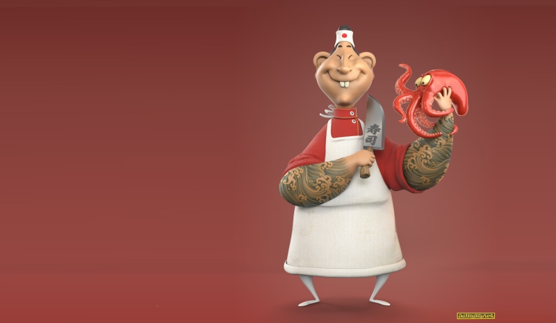 cook, 4K, octopus, Chief Takô, art, Julius Caesar