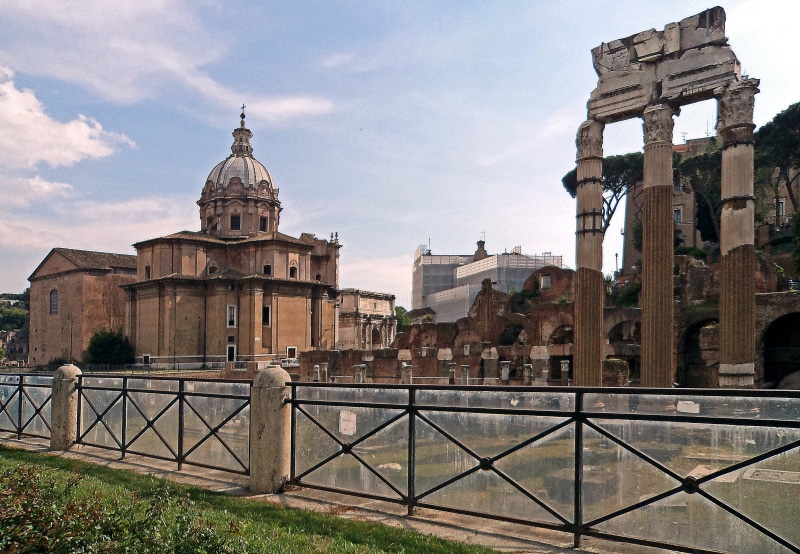 nature, travel, archeology, building, italy, place of worship, old buildings, the roman forum, belief, no people, the past, spirituality, flawiusze, sky