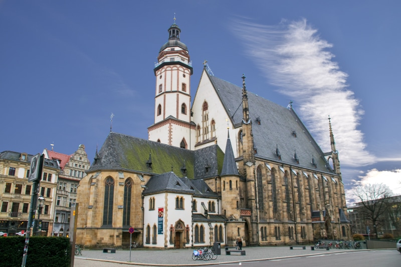grey, old, thomas church, beige, germany, place of worship, famous Place, street, st thomas, travel destinations, day, europe, architecture, leipzig, bach