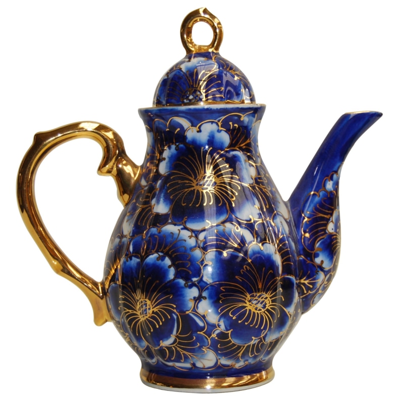 art and craft, gold colored, metal, culture, 1080P, japanese, gold, still life, design, silver colored, table, teapot, white background, pattern, studio shot