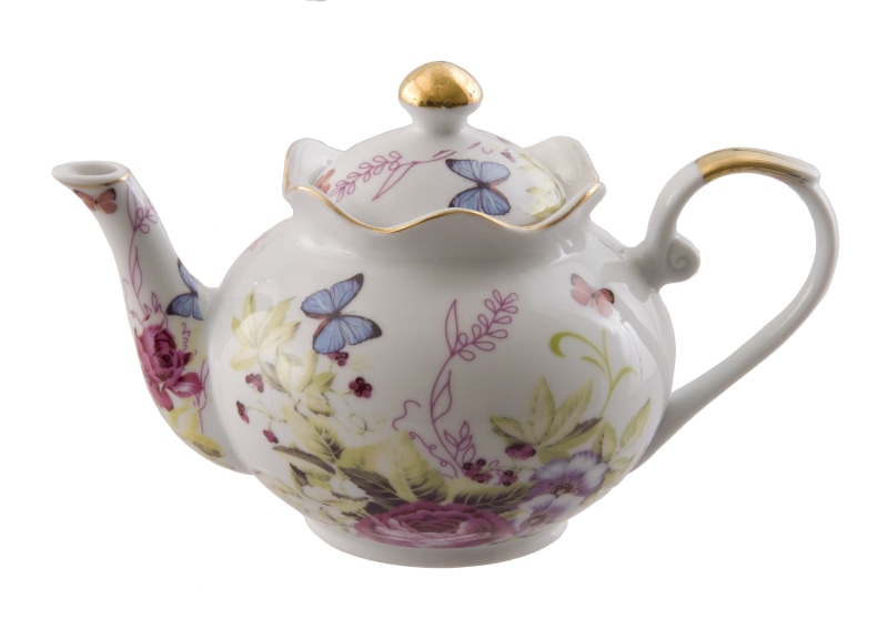 floral pattern, day, antique, design, chinese Culture, white background, cup, teapot, art and craft, still life, studio shot, single Object, cultures, 2K
