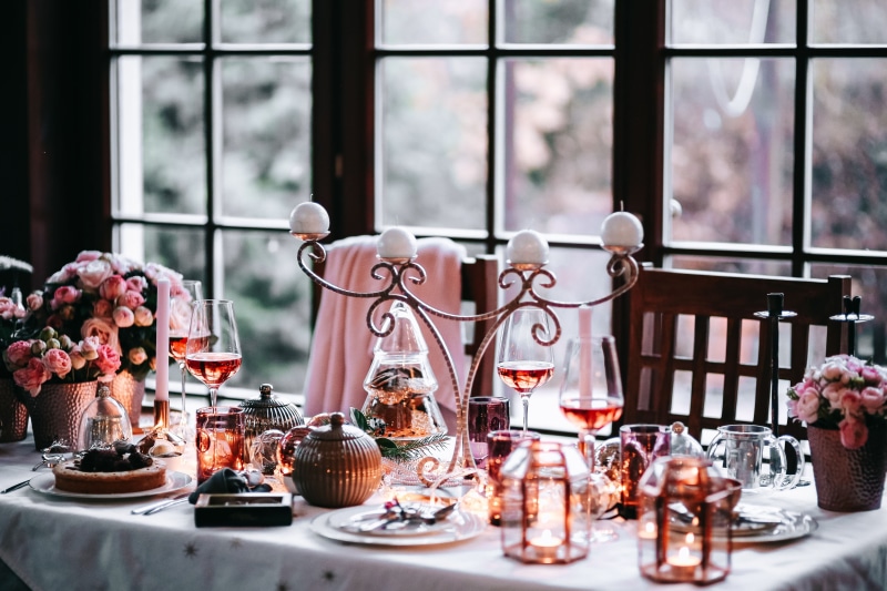 wineglass, pink, transparent, candle, still life, decoration, window, no People, day, decorations, food and drink, glamour, refreshment, freshness, variation
