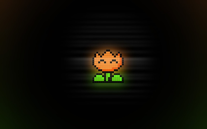 8, flower, snes, mario, video games, bit, 720P, hd, nintendo, black