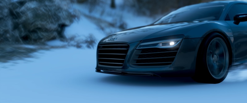car, snow, WALLHAVN, Forza Horizon 4, Audi R8 V10, 2K, luxury