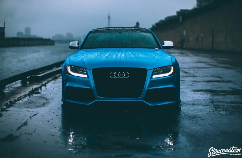 Audi S5, rain, Audi, vehicle, car, blue cars, 1080P