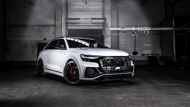 5K, white cars, Audi, vehicle, abt audi q8, 2019