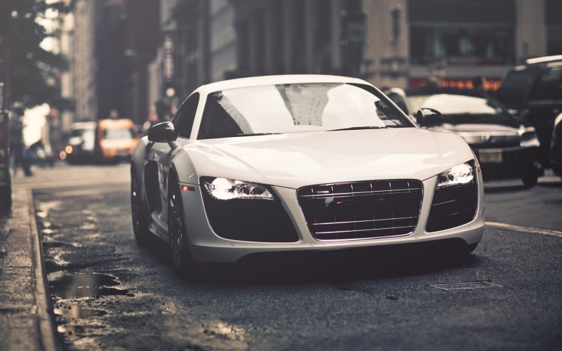 no people, stationary, Audi, coupe, outdoors, land vehicle, focus on foreground, architecture, day, mode of transportation, building exterior, vehicle