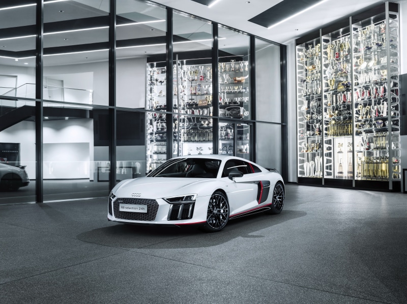 white, supercar, Audi R8 V10 Plus " selection 24h", electric cars, 4K