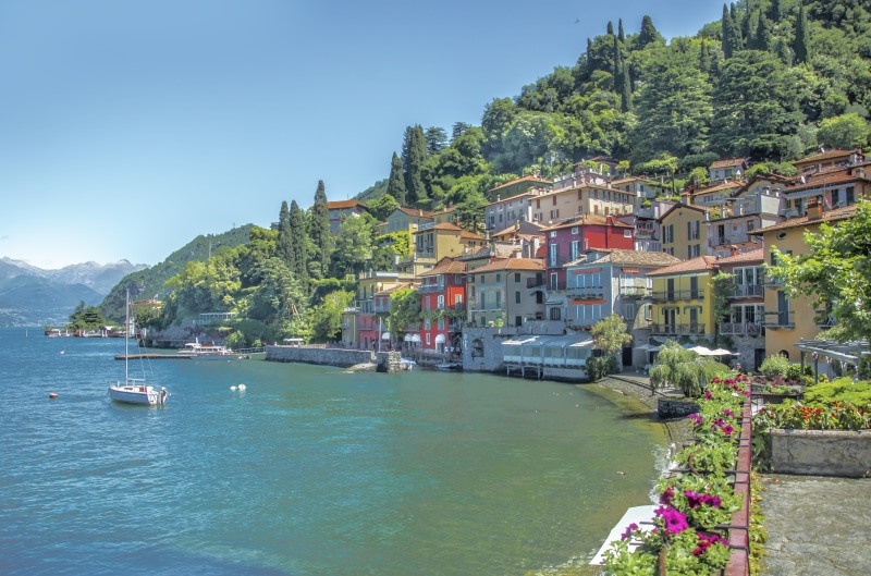  lakeside, sea, residential district, building exterior, water, outdoors, building, lake, lake como, como, sky, 4K, built structure