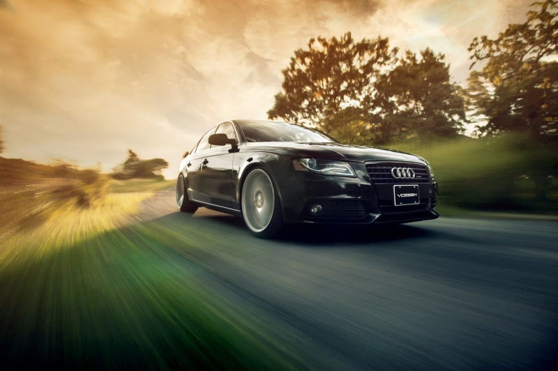 movement, Vossen Wheels, black, Audi A4 B8, speed, Ronaldo Stewart, 1080P