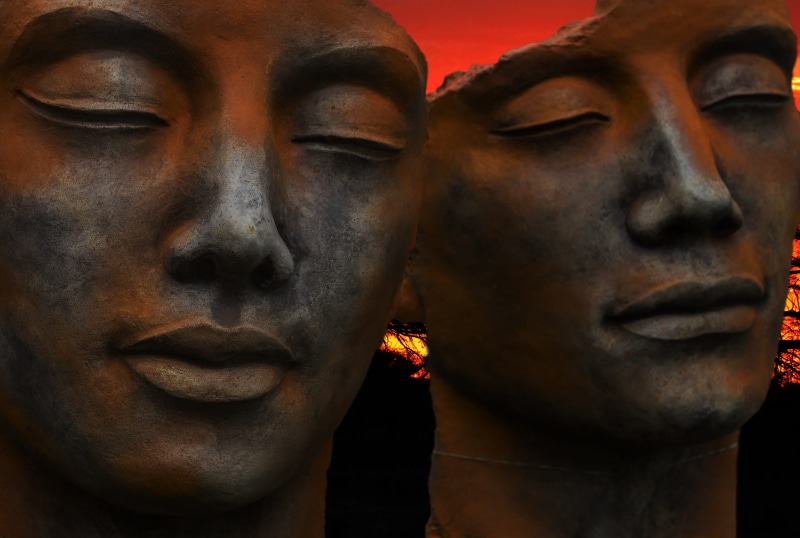 africa, head, light, hispanic, male, happy, human, profile, human representation, 5K, black, man, colored background, statue, art and craft, decors, bronze