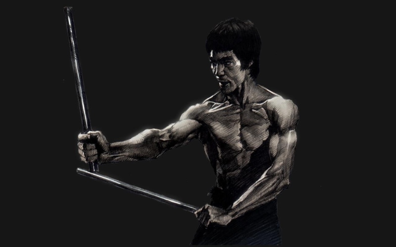 artwork, celebrity, Bruce Lee, 720P, warrior, actor, men