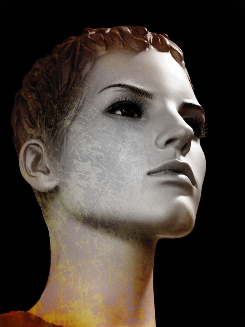 profile, black background, make-up, human face, face, display dummy, 4K, young adult, graphical, colored, beautiful woman, people, female likeness, headshot