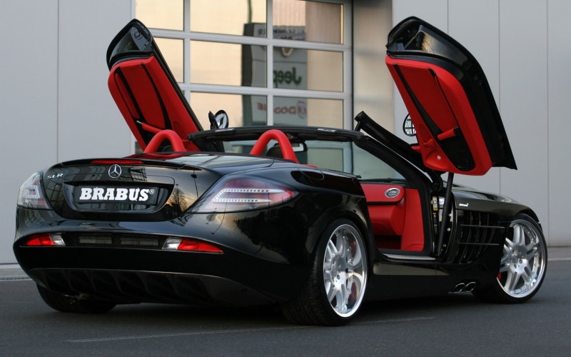 wheel, built structure, Mercedes-Benz, Mercedes SLR, land vehicle, motor vehicle, silver colored, mode of transportation, convertible, stationary, black