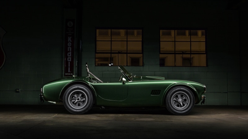 garage, motor vehicle, green cars, luxury, Shelby, stationary, mode of transportation, car, 1080P, no people, green color, retro styled, transportation