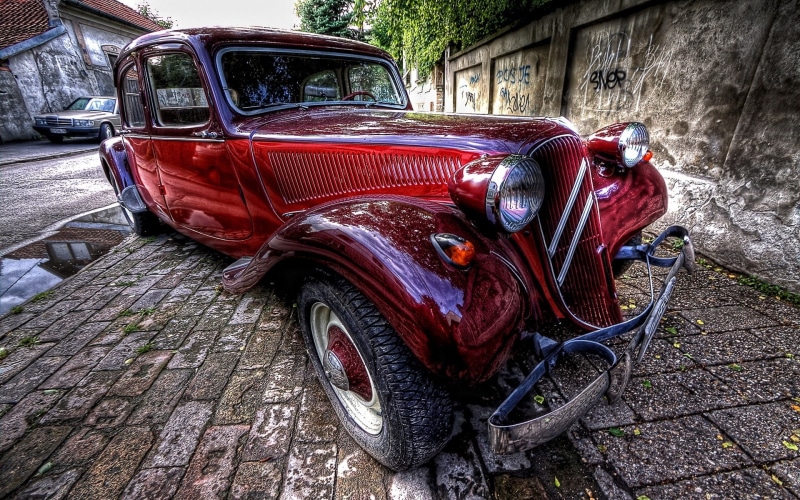 hdr, red, car, 1080P, amazing, old, classic, vintage, cars