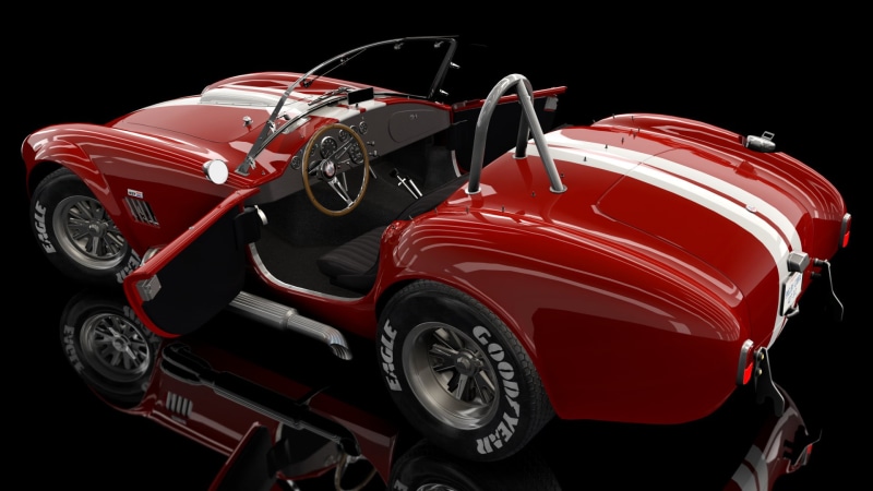 black background, render, Shelby, 3D graphics, Shelby Cobra, Assetto Corsa, reflection, Shelby Cobra 427, 1080P