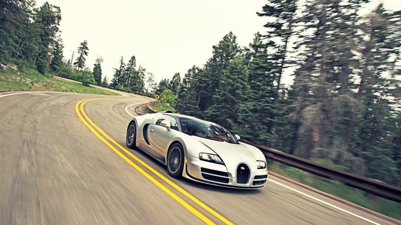 sports, motion, car, blurred motion, travel, Bugatti Veyron Grand Sport Vitesse, transportation, land vehicle, nature, road marking, sport, Bugatti, forest