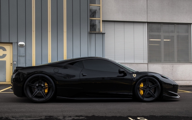 1080P, car, black car, ferrari, ferrari 458, black