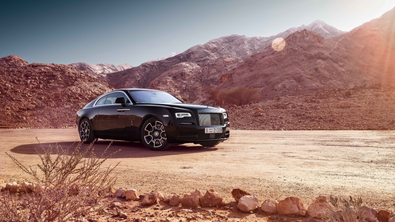 Black, Wraith, Royce, Rolls, 4K, k, Badge