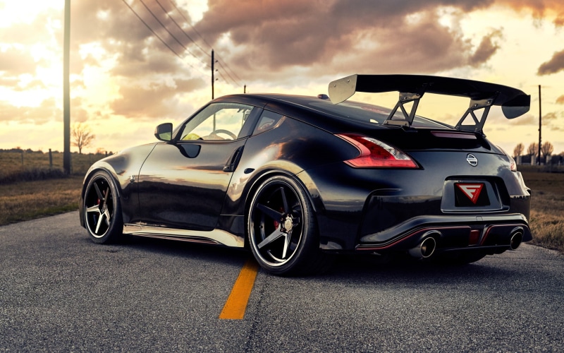 1080P, vehicle, side view, Nissan 370Z, black cars, car