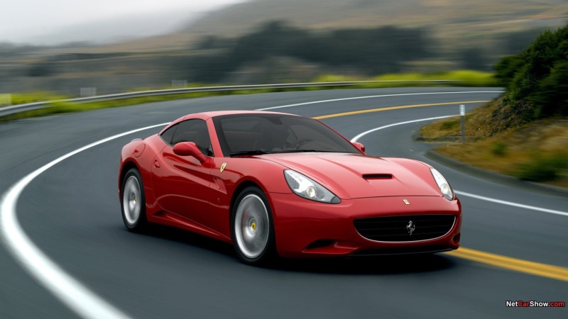 Ferrari California, black, luxury, 1080P, day, blurred motion, convertible, no people, red, travel, road marking, land vehicle, on the move, mode of transportation