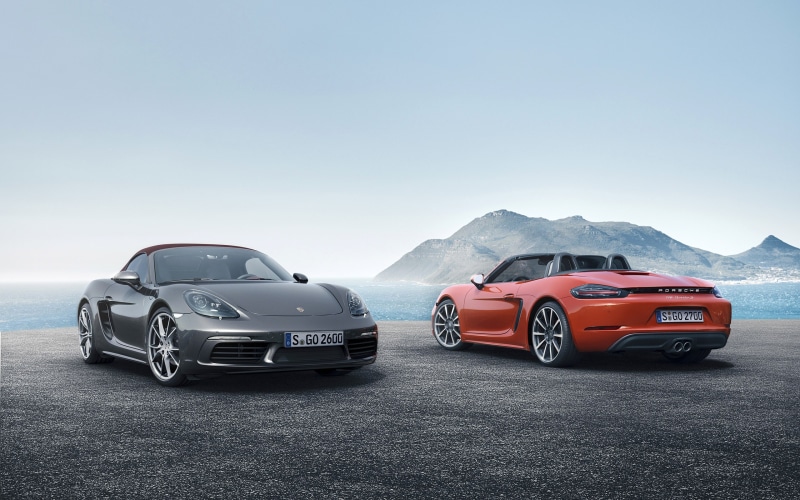 Convertible, Porsche Boxster, red cars, vehicle, 2K, car, Porsche 718 Boxster S