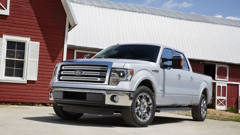 land vehicle, street, stationary, pickup, building exterior, architecture, gray, building, city, vehicle, transportation, Ford f-150, nature, 1080P, house