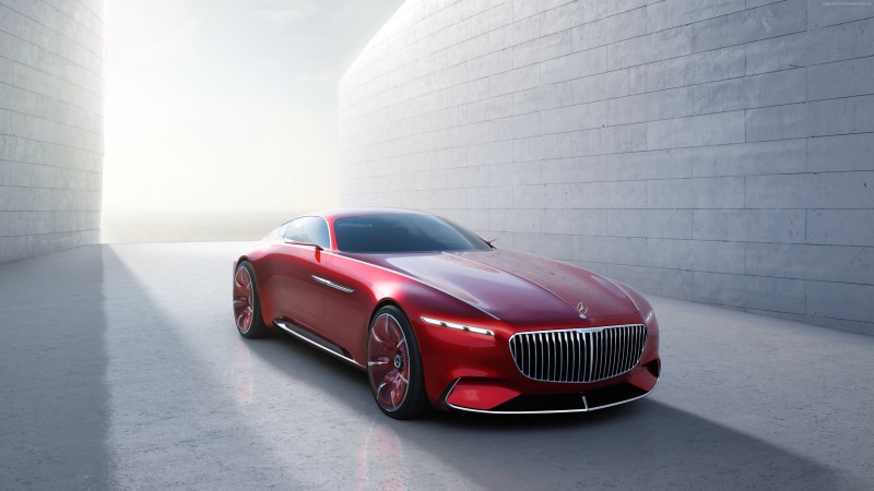Vision Mercedes Maybach 6, electric cars, red, luxury cars, 4K