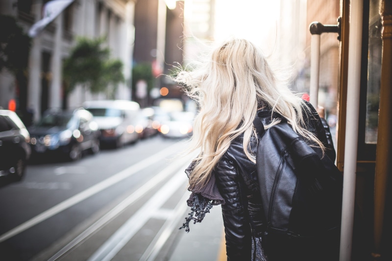 famous, san, cable, millennials, day, 4K, california, cable car, young, leather jacket, jacket, usa, women, one person, car, hairstyle, adult, san francisco