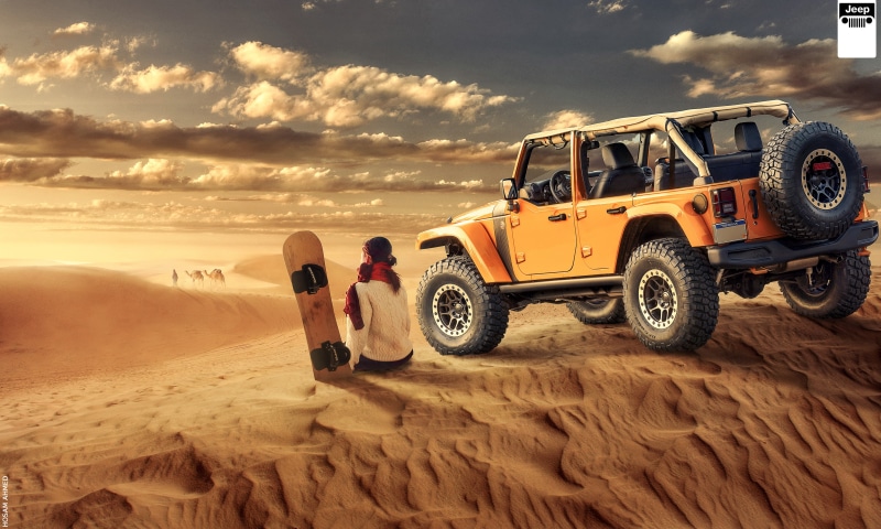 Jeep Wrangler, Girl, Off-roading, Desert, 2K