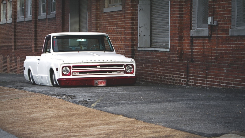 chevrolet, hd, truck, classic, slammed, white, pickup, 10, cars, door, car, 1080P, c