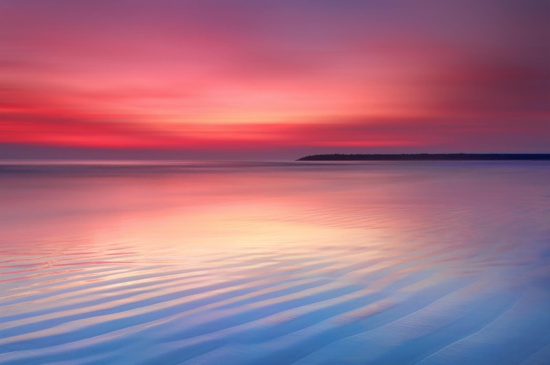 Calm, Dusk, Stock, Chrome OS, 2K, Seascape, Sunset