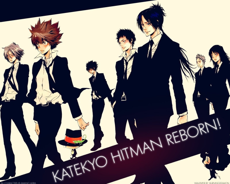 leisure activity, city, Hayato Gokudera, communication, Mukuro Rokudo, Tsunayoshi Sawada, event, group of people, arts culture and entertainment, front view